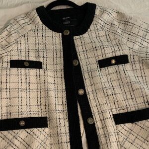 Chanel style tweed long sleeve jacket